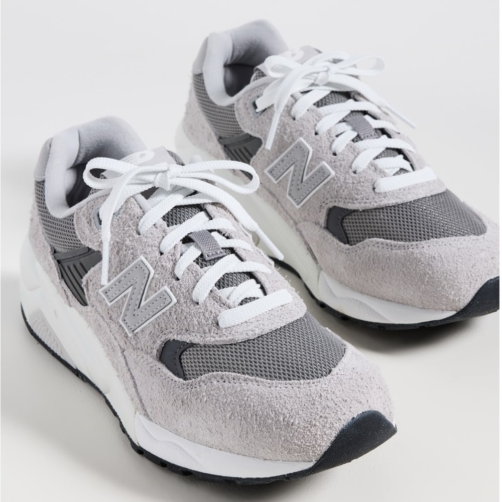 New Balance Gray 580 Mesh Suede Sneakers Sz 6 - Picture 3 of 16